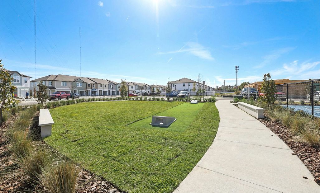 Community lawn space is ideal for enjoying the beautiful Florida weather