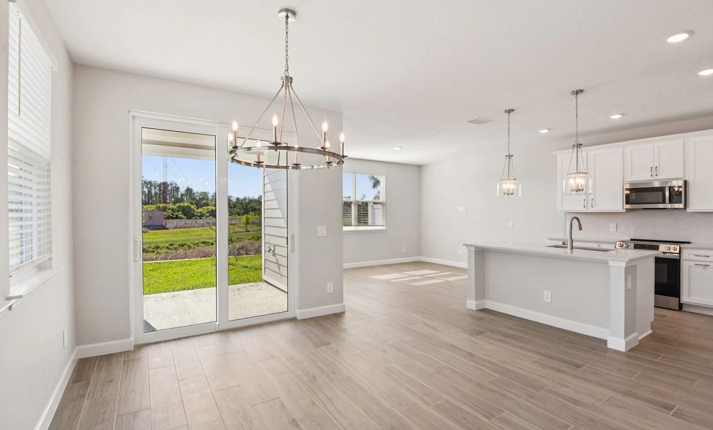 Beautiful dining space which opens up into sliding glass door