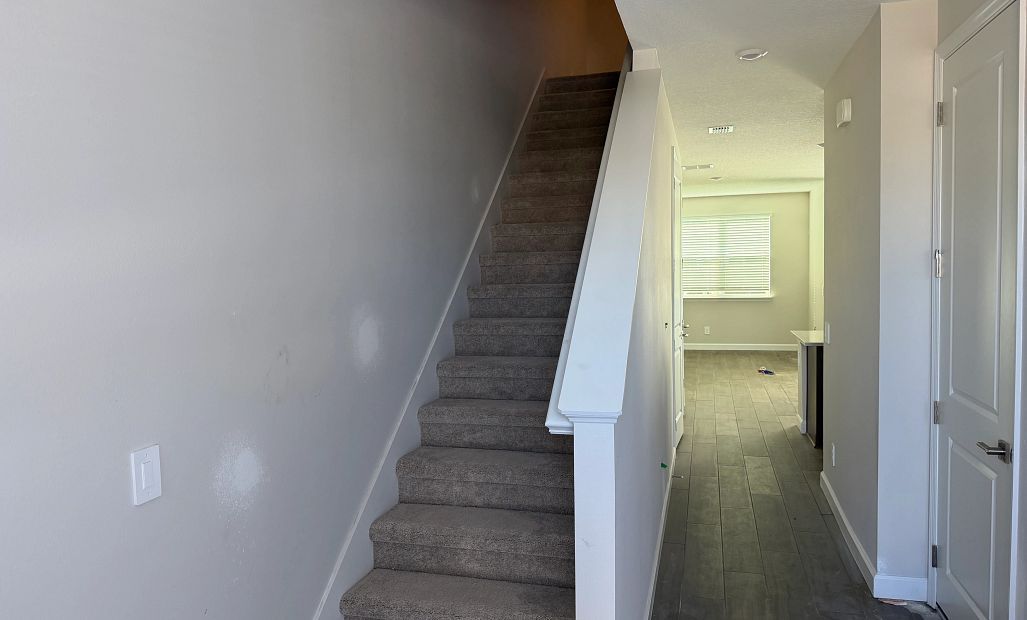 Foyer into the townhome - under construction