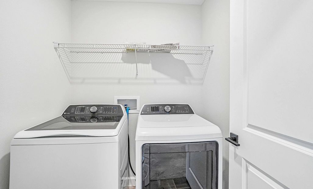 Laundry room features a washer and dryer