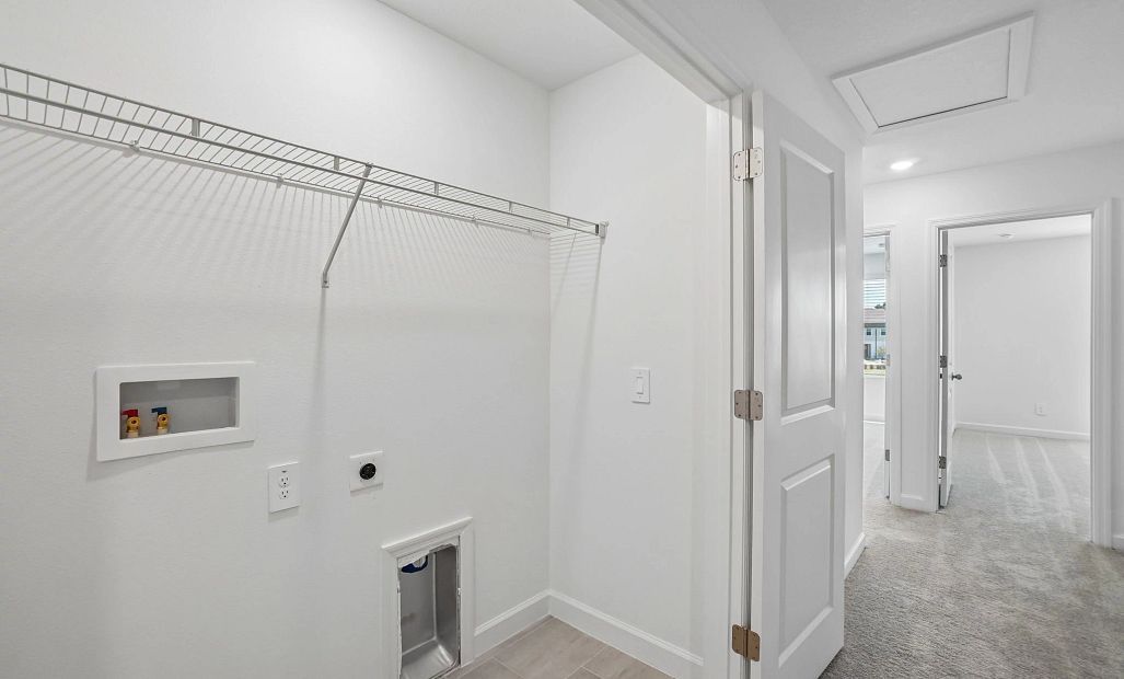 Laundry closet located off the hallway -  representative images