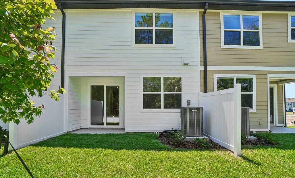 Private backyard space with a privacy fence -  representative images