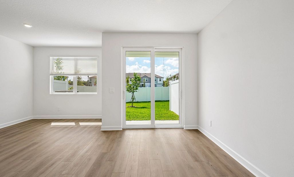 The dining and family room spaces are well connected
