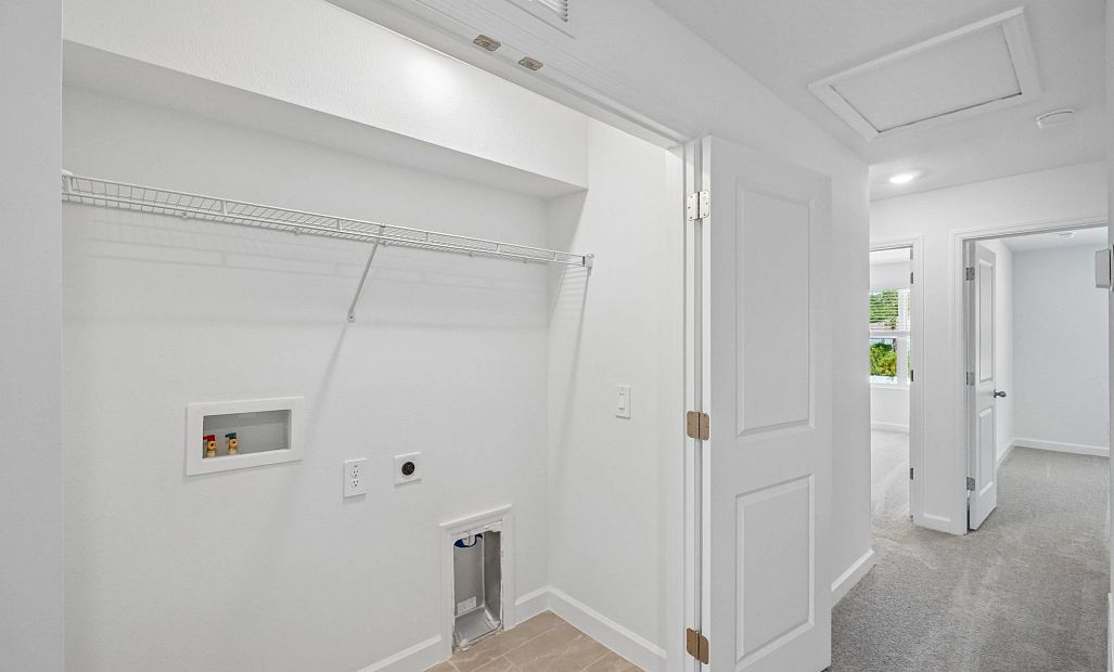 Laundry room closet located off the upstairs hallway