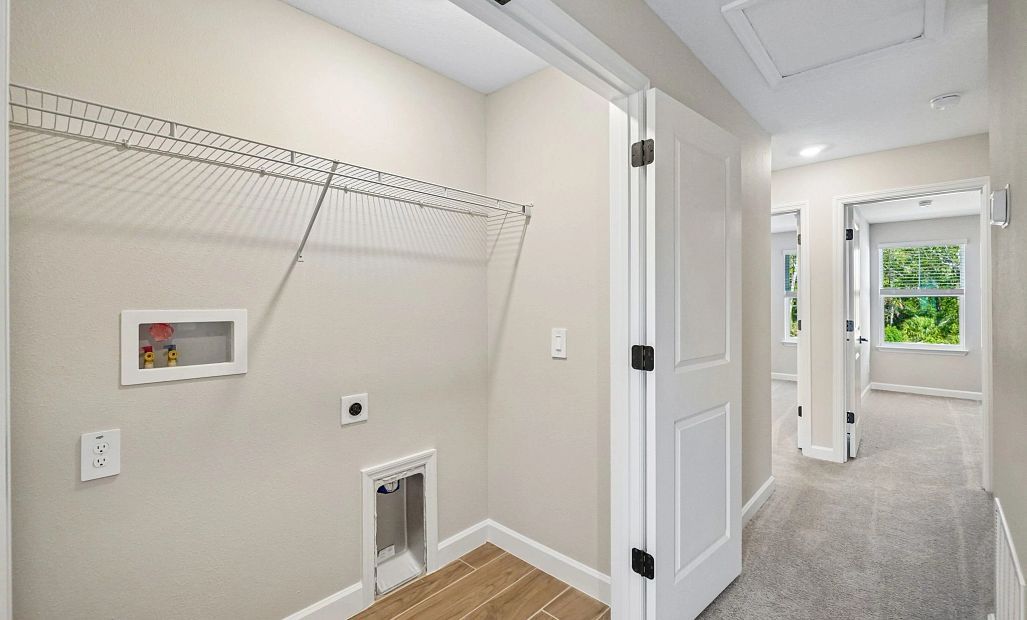 Laundry room closet off the upstairs hallway