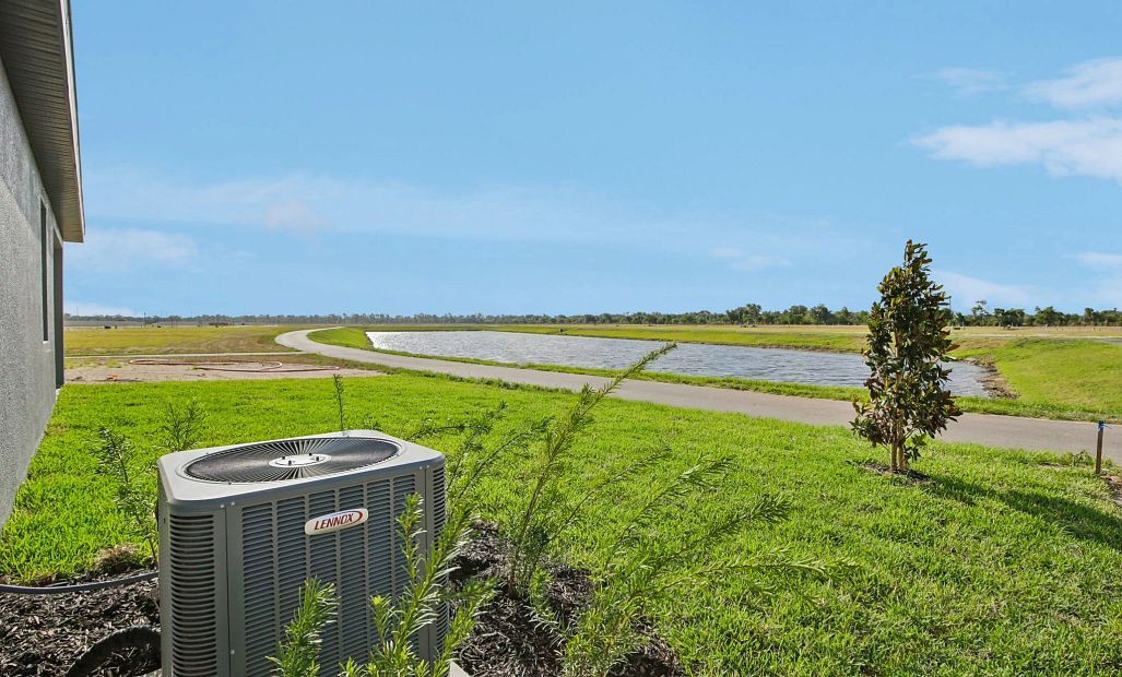 A walking trail and stunning pond view are right off your backyard