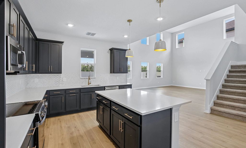 As you walk through the butler's pantry you enter the spacious and beautiful kitchen that is