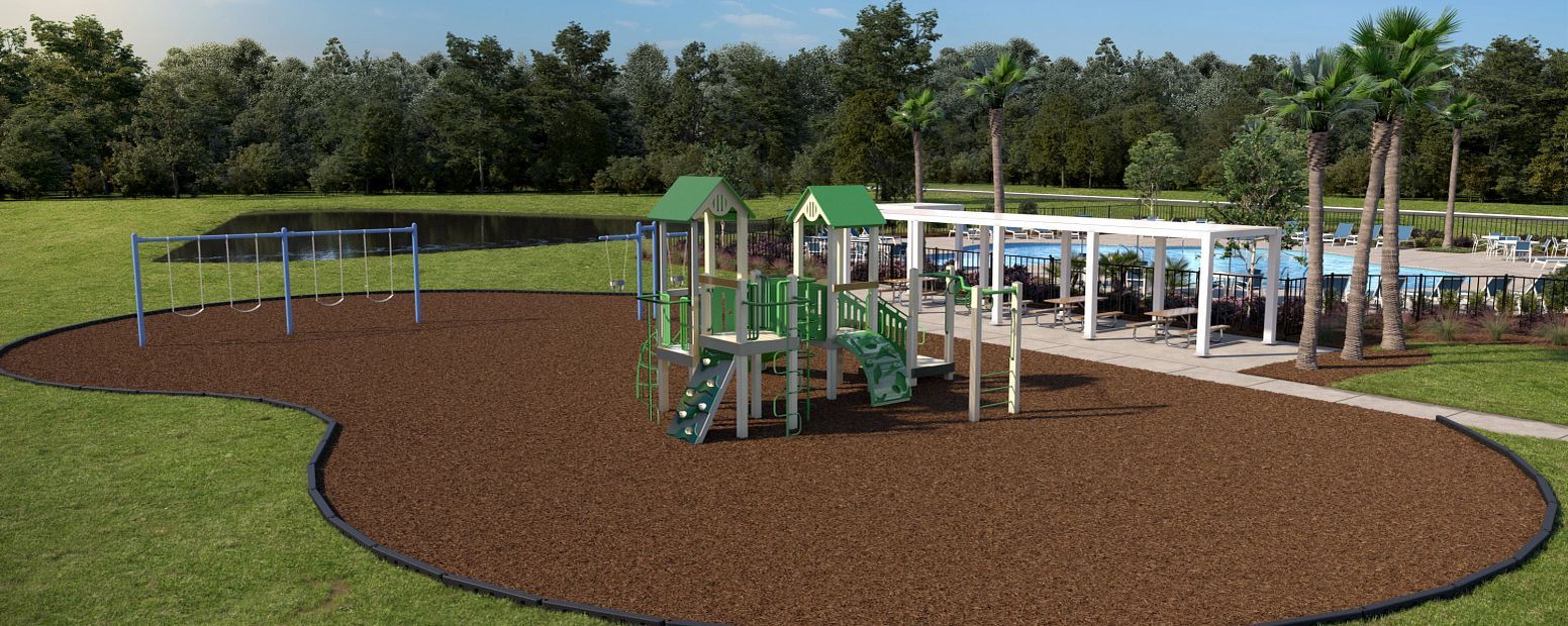Kids have plenty of room to play at the community playground