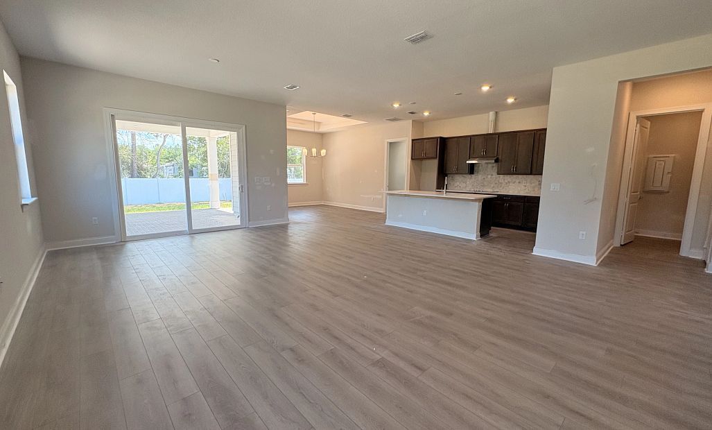 Family room space open up on to the covered back lanai - under construction
