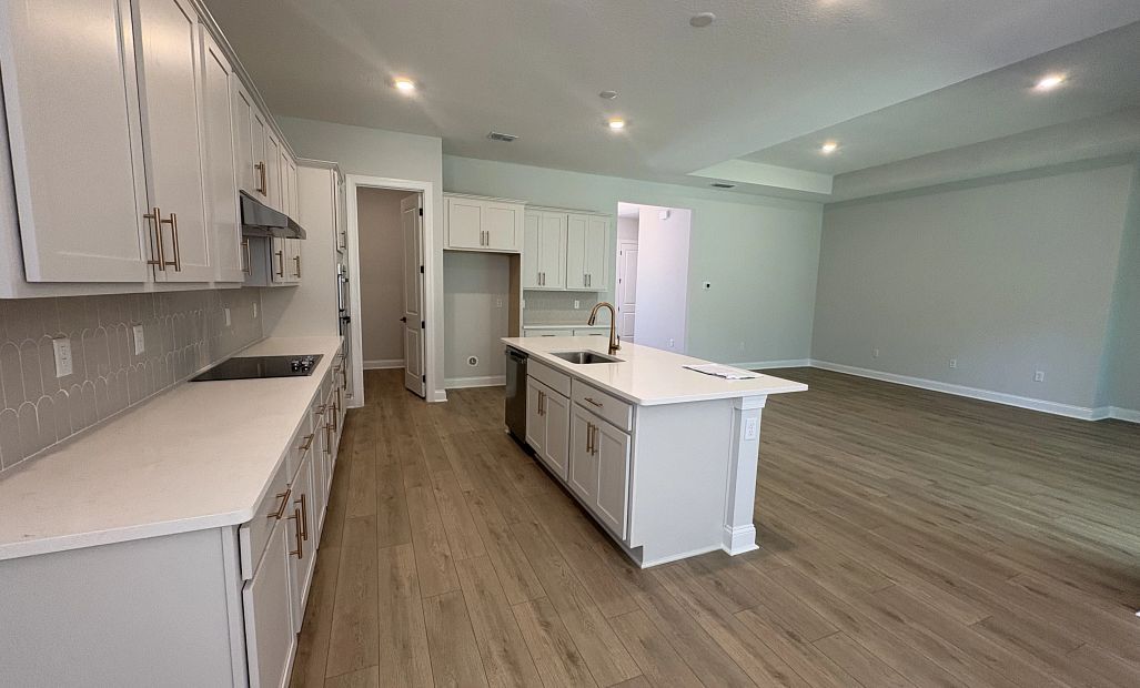 Spacious kitchen layout with a large island