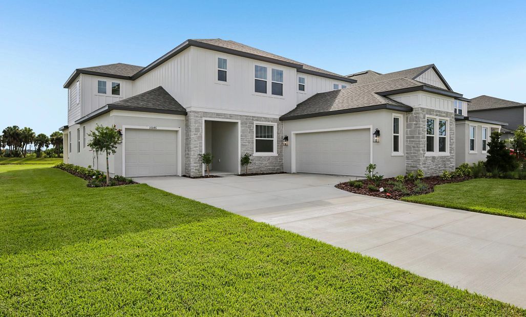 Amelia B features a double car garage and a separate single car garage