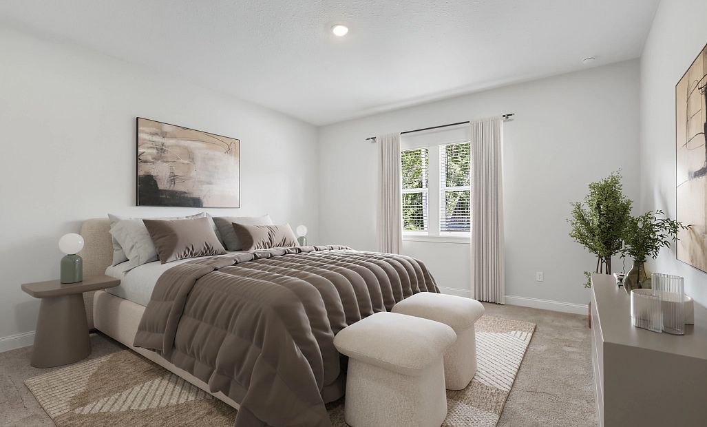 Virtually stage primary bedroom
