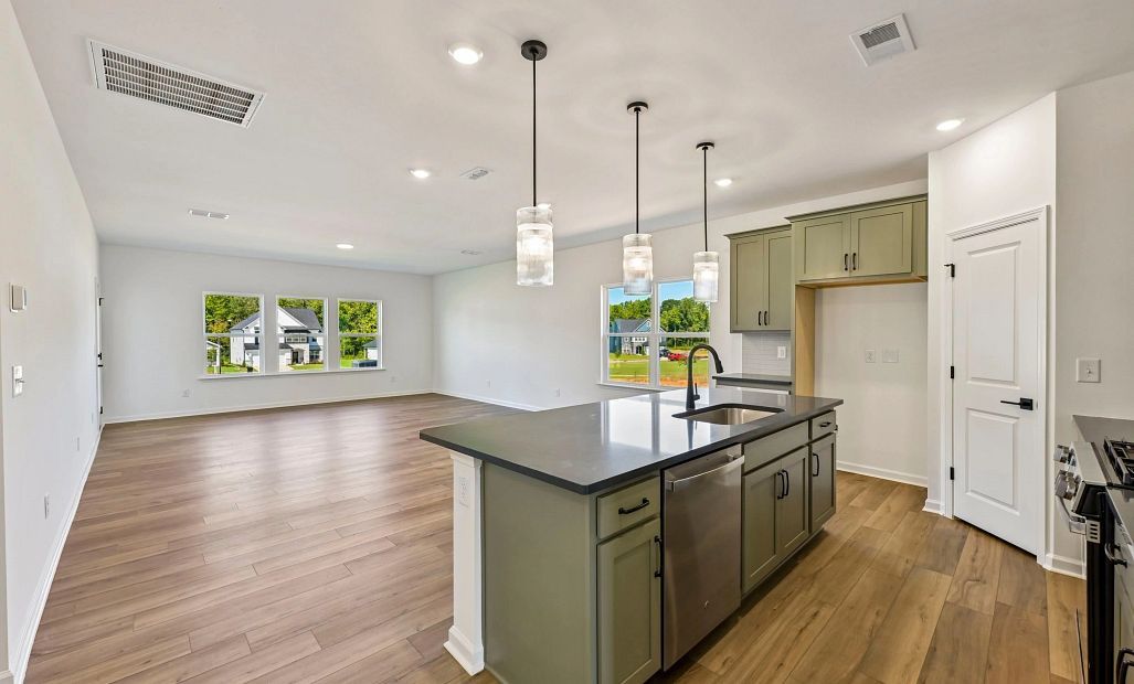 Kitchen featuring the AW Collection® Rosemary - Matte black, light wood, and garden-inspired style.