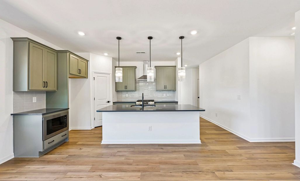 Kitchen featuring the AW Collection® Rosemary - Matte black, light wood, and garden-inspired style.
