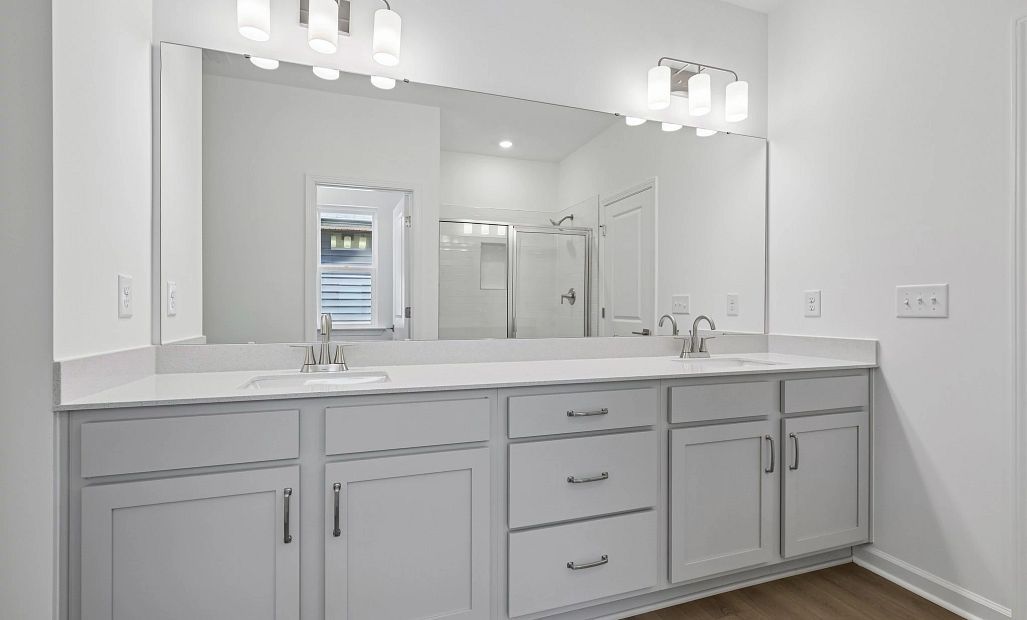 Primary Bath featuring the AW Collection® Milan - Clean geometry and high-contrast finishes.