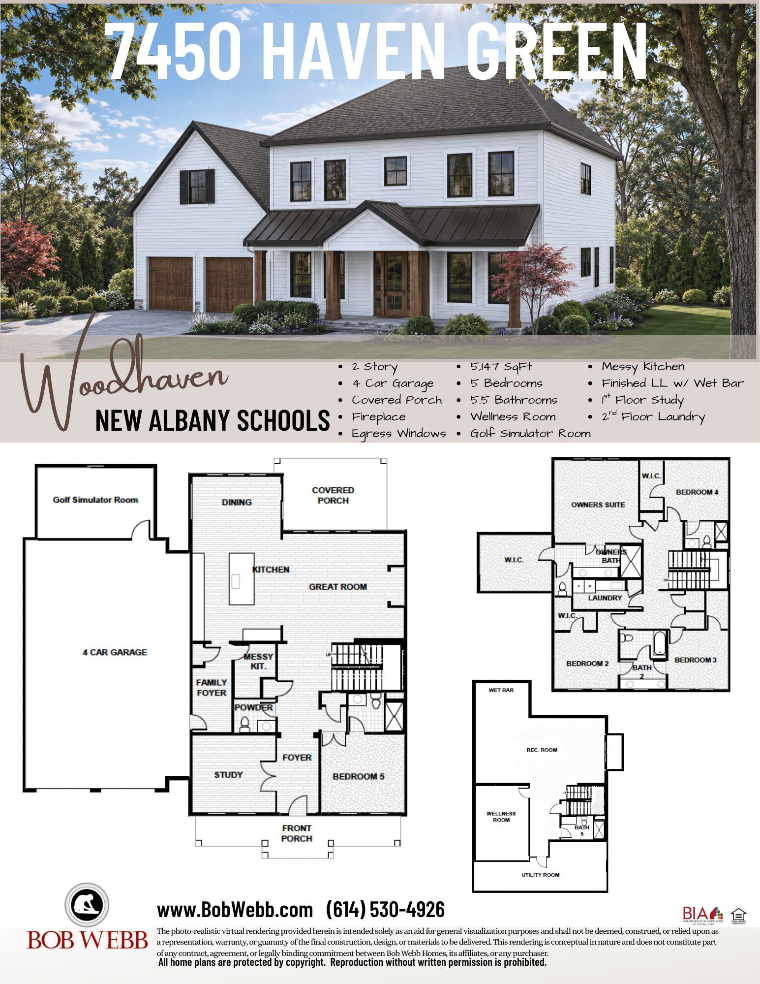 casa en Woodhaven – New Albany Newby Bob Webb Custom Builder por Bob Webb