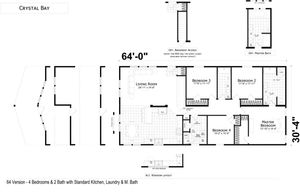Crystal Bay 6644 C Floor Plan - Factory Homes Outlet