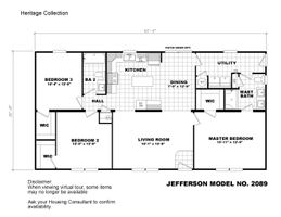 2089 52 X 28 3 2 Heritage Floor Plan - Clayton Homes Of Whiteville