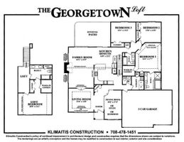 The Georgetown Model Floor Plan - Klimaitis Builders