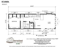 EC 106 DL Whitman DL Floor Plan - Recreational Resort Cottages