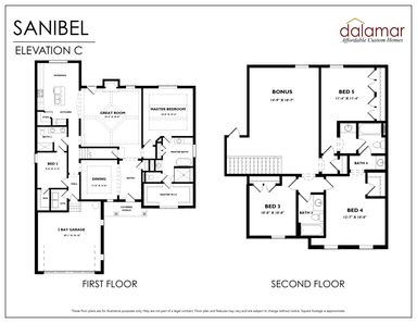 Sanibel Floor Plan - Dalamar Homes