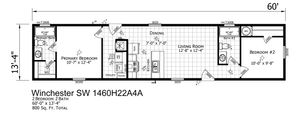 Winchester SW 1460 H 22 A 4 A Floor Plan - Factory Homes Outlet