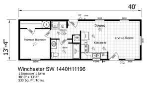 Winchester SW 1440 H 11196 Floor Plan - Factory Homes Outlet