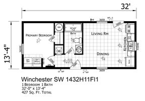 Winchester SW 1432 H 11 FL 1 Floor Plan - Factory Homes Outlet