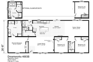 Dreamworks 4663 B Floor Plan - Factory Homes Outlet