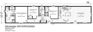 Winchester SW 1676 H 32 A 6 G Floor Plan - Factory Homes Outlet