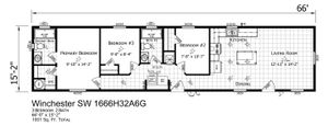 Winchester SW 1666 H 32 A 6 G Floor Plan - Factory Homes Outlet