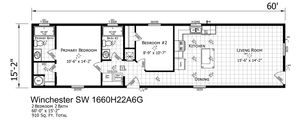 Winchester SW 1660 H 22 A 6 G Floor Plan - Factory Homes Outlet