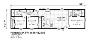 Winchester SW 1656 H 32192 Floor Plan - Factory Homes Outlet