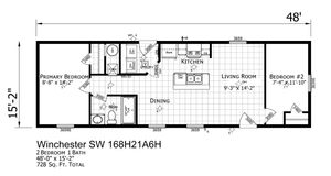 Winchester SW 1648 H 21 A 6 H Floor Plan - Factory Homes Outlet