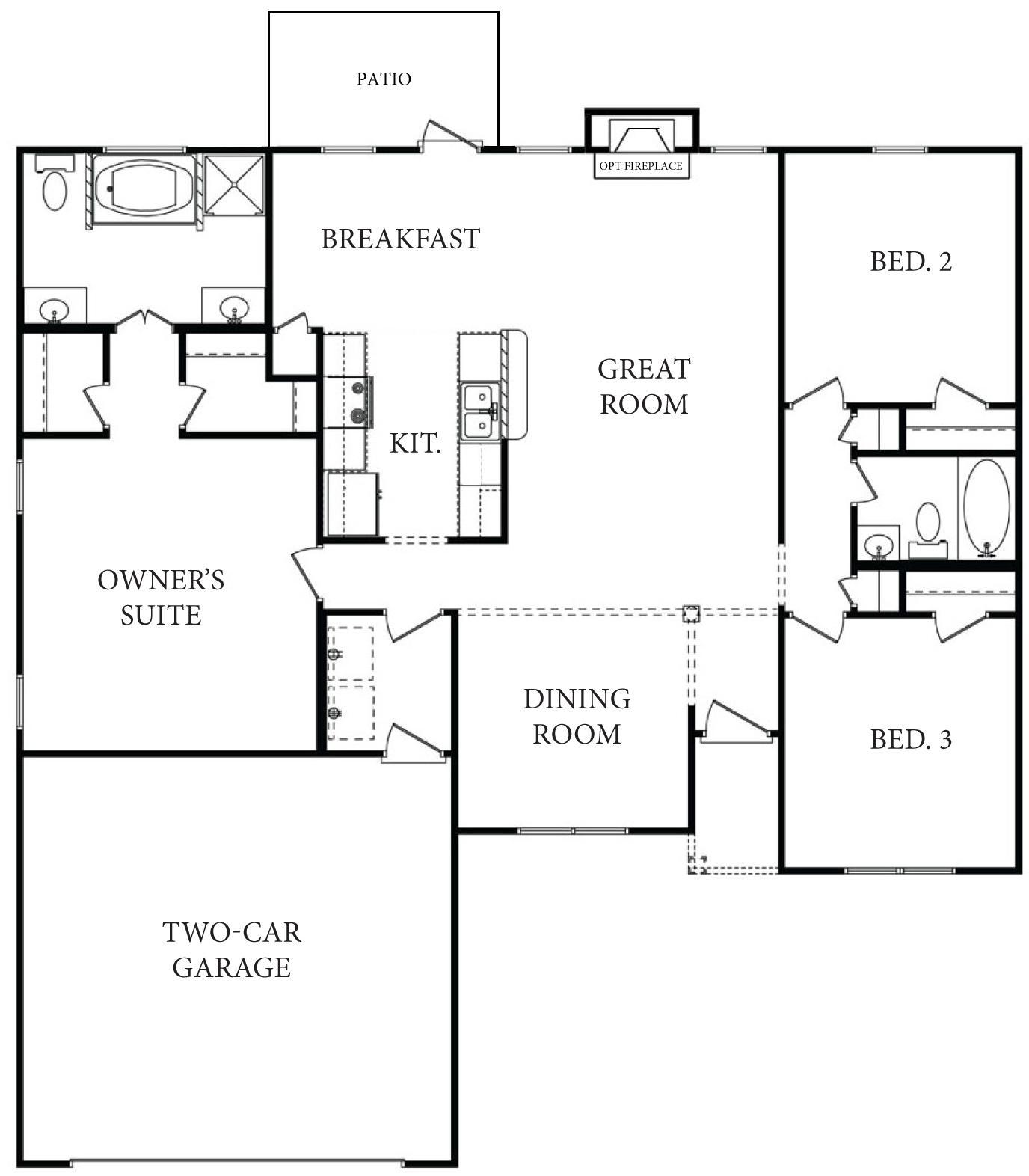 The Wilder Floor Plan Plan at Lakemont in Lagrange, GA by Danric Homes