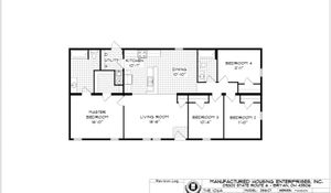 Iowa Ranch Double Wide Mobile Home 28 X 56 Floor Plan - Next Modular