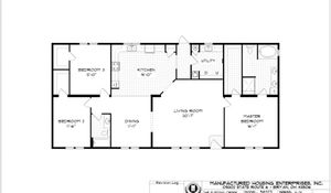 Fleming Creek Ranch Double Wide Mobile Home 32 X 6 Floor Plan - Next Modular