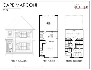 Townhomes At Falls Creek Cape Marconi 33 D Floor Plan - Dalamar Homes