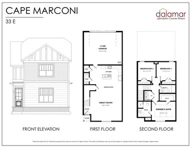 Townhome At Falls Creek Cape Marconi 33 E Floor Plan - Dalamar Homes