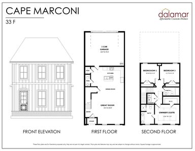 Townhome At Falls Creek Cape Marconi 33 F Floor Plan - Dalamar Homes