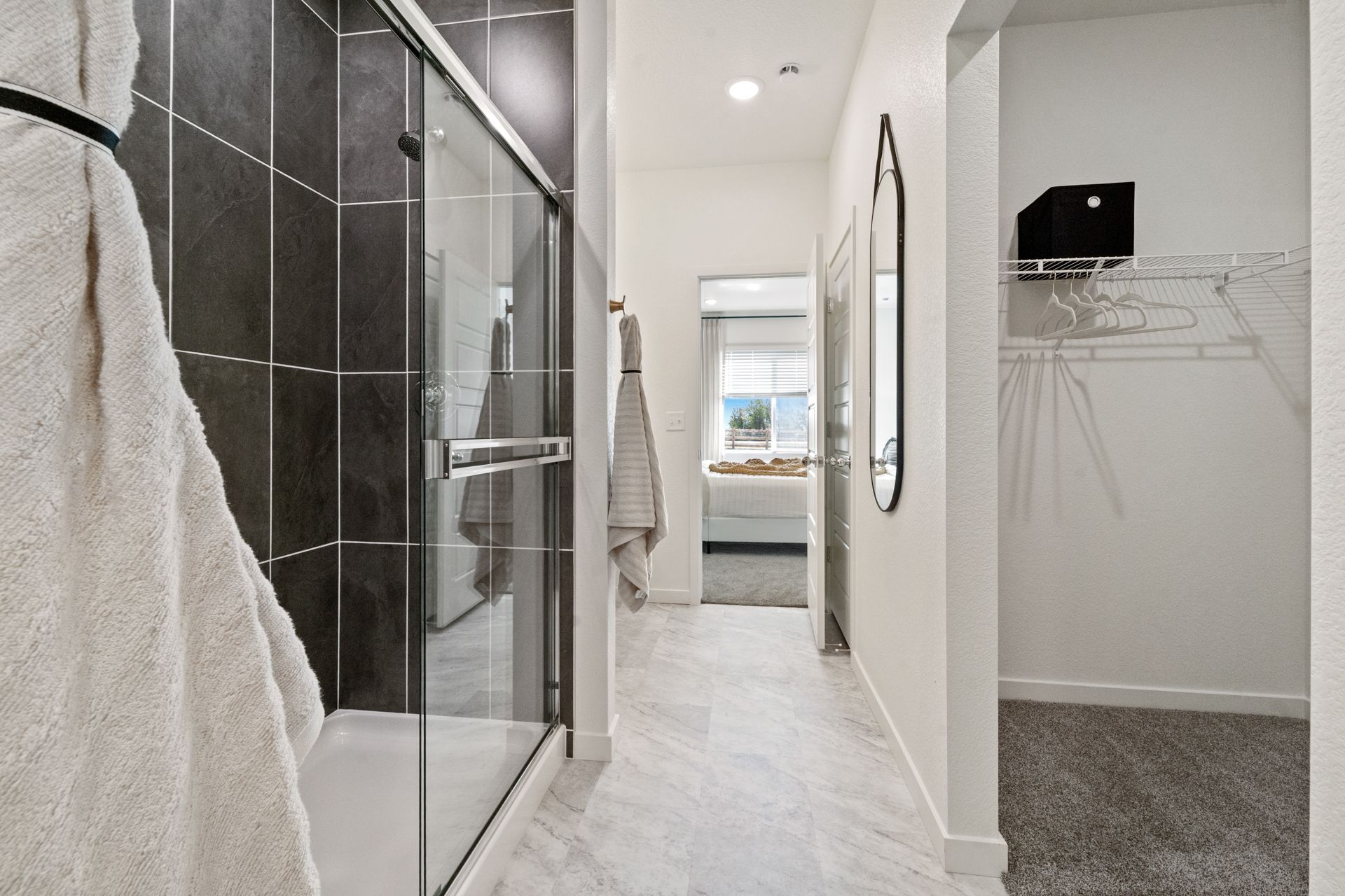 Hudson Model Home Somerset - Owner's Suite Shower/ Closet