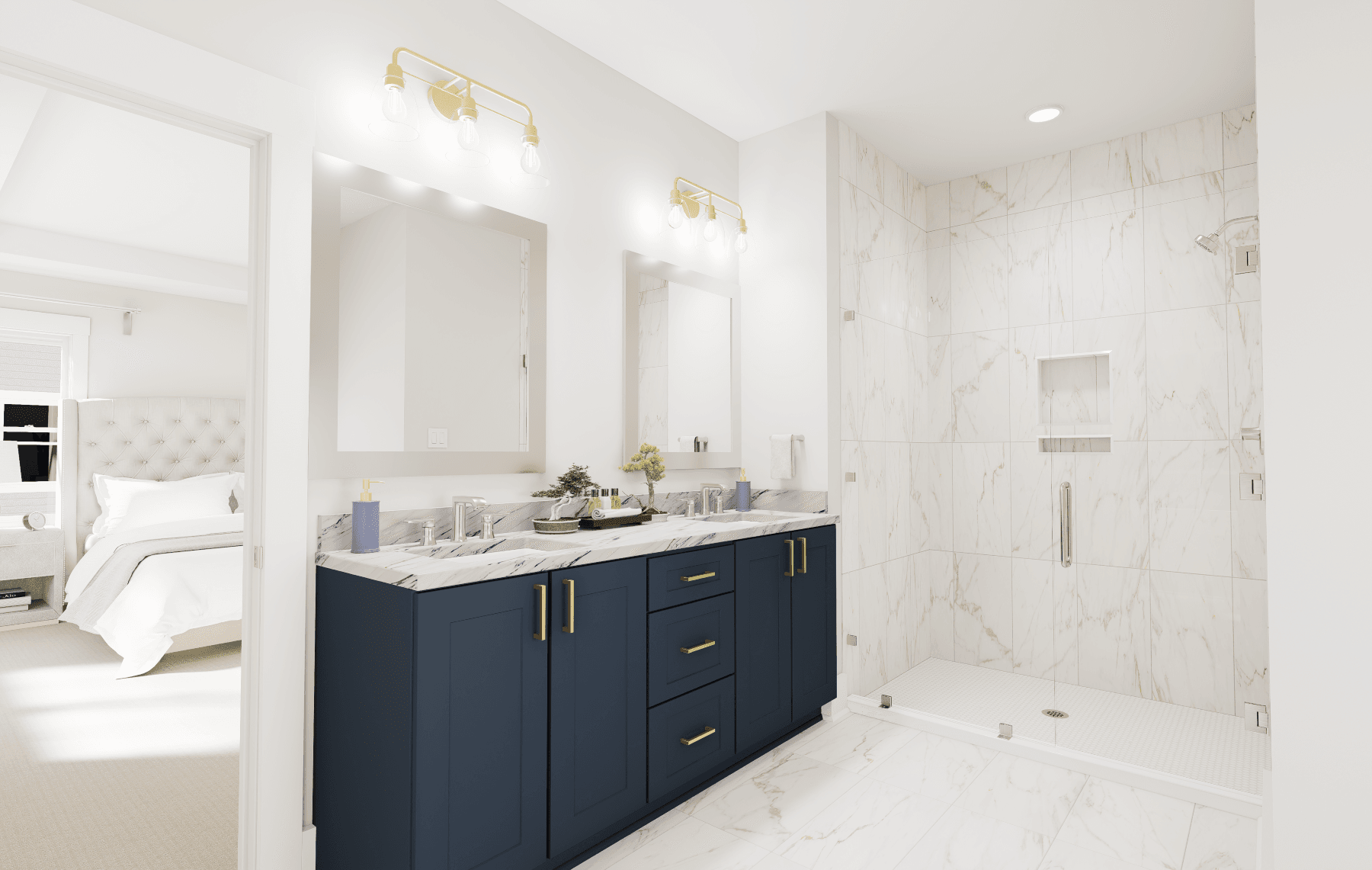 Gray Primary Bathroom