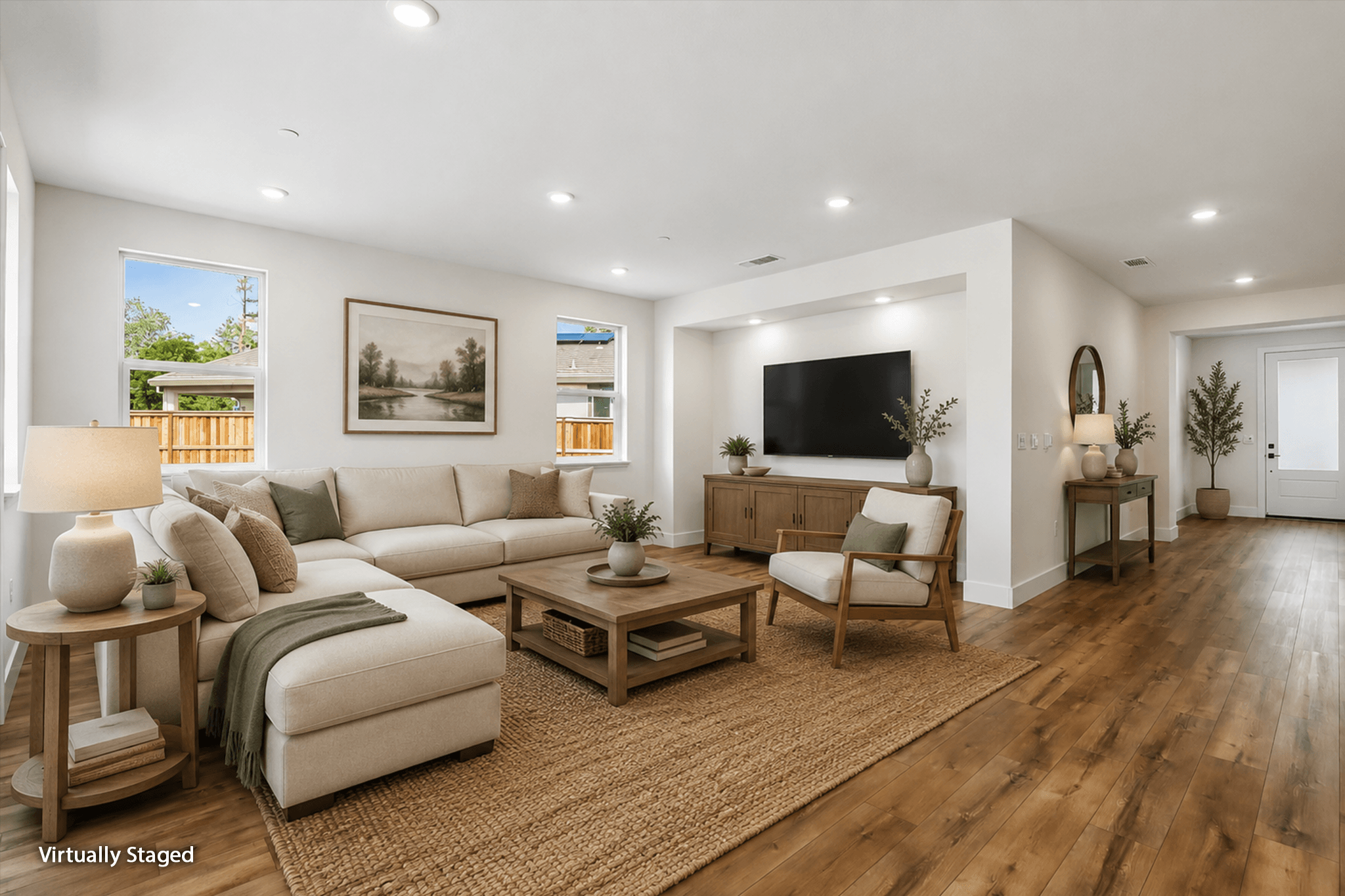 Photo has been digitally altered to show how this space could be used. To see the original, unaltered photo without digital staging, please see next image.