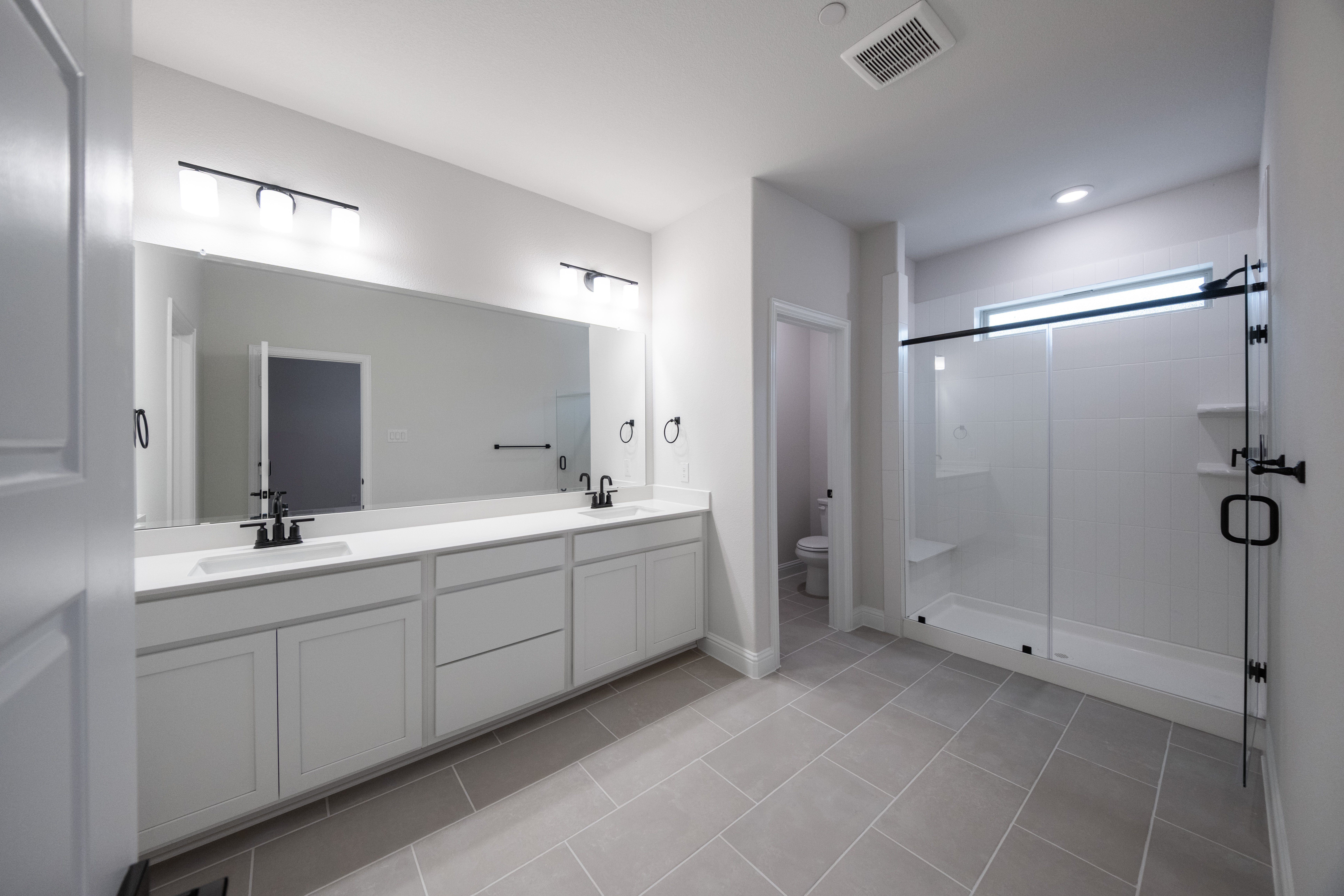 open primary bathroom with walk-in shower