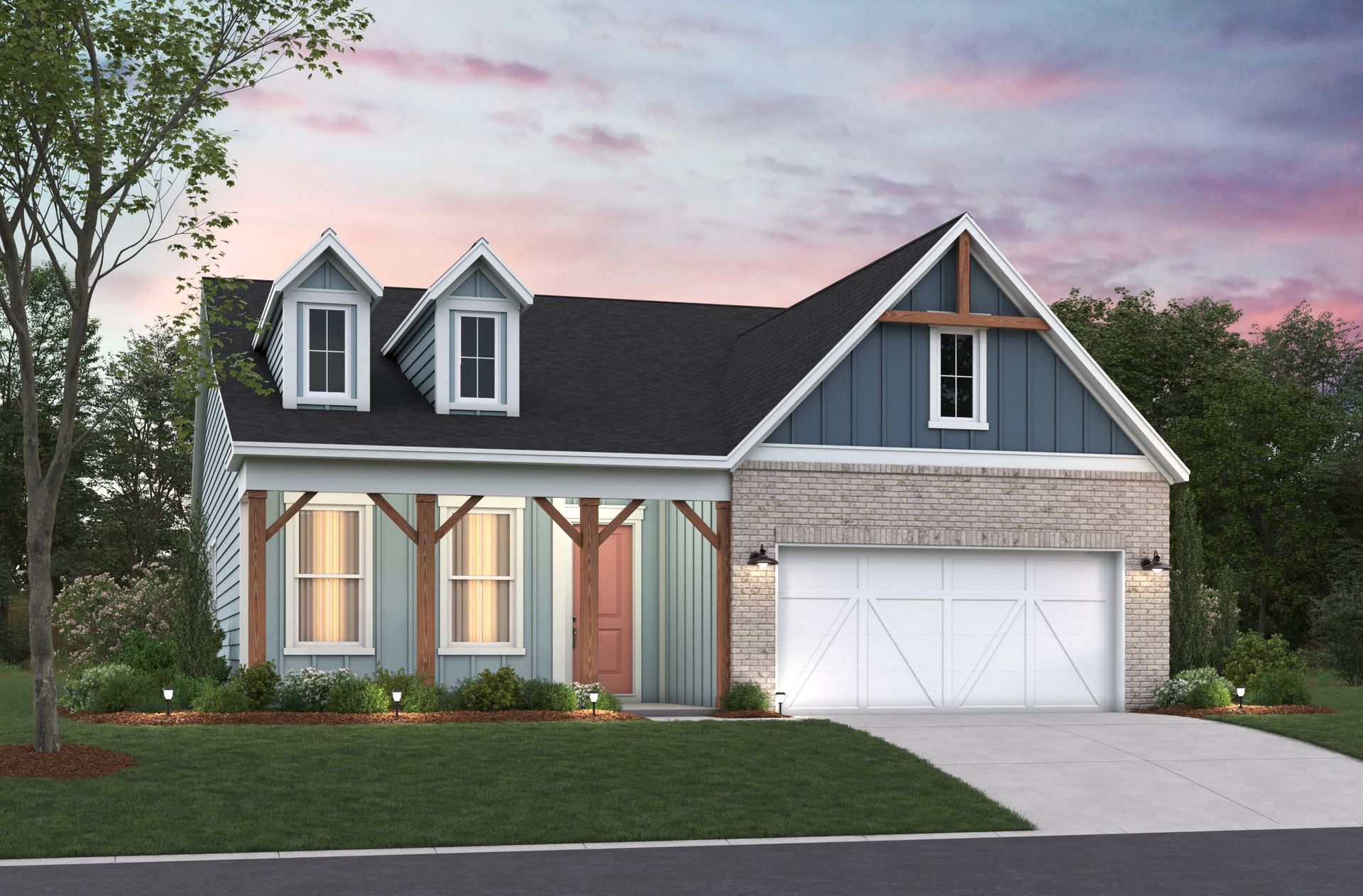 Hickory Farmhouse L Elevation