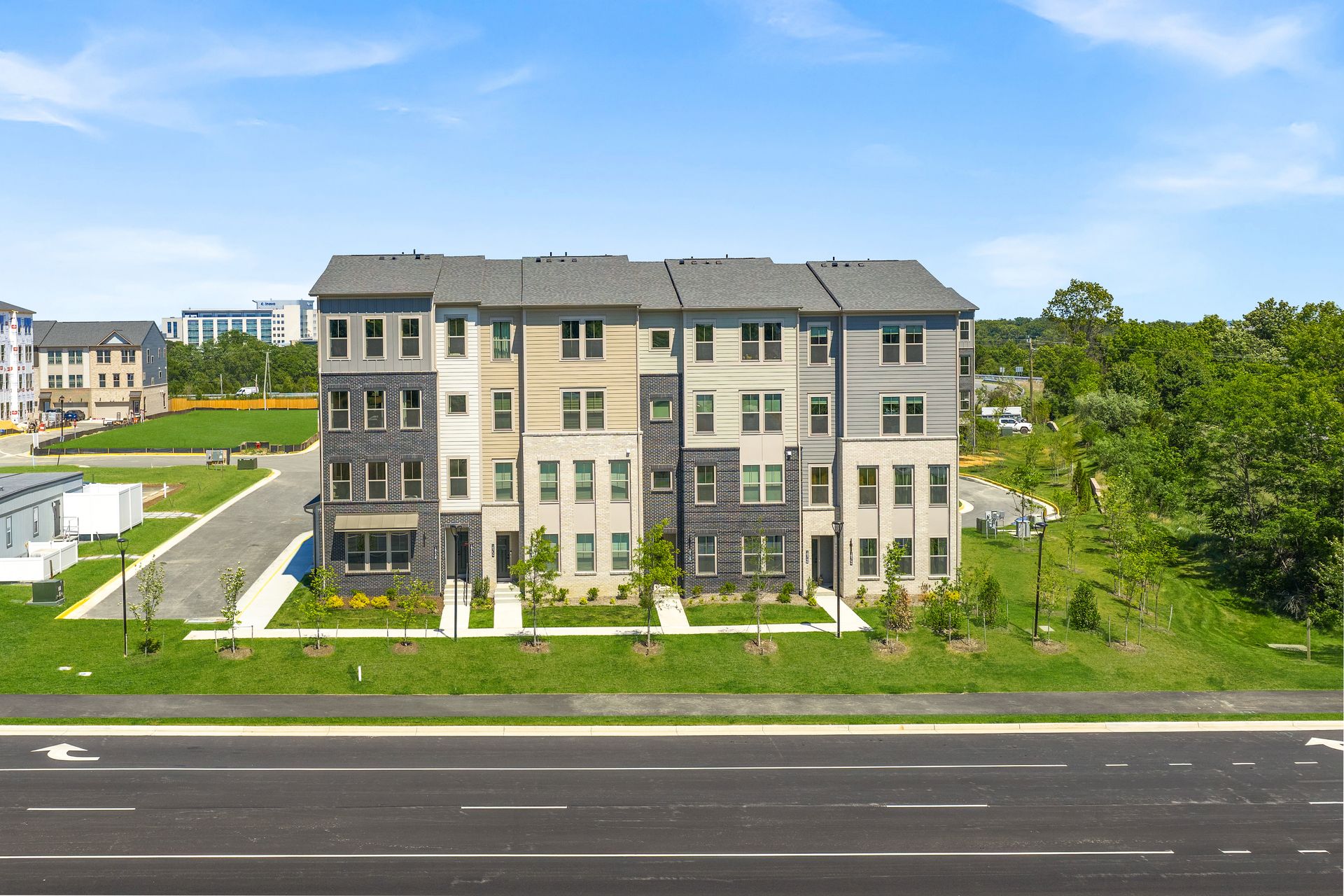 stacked townhome building exterior