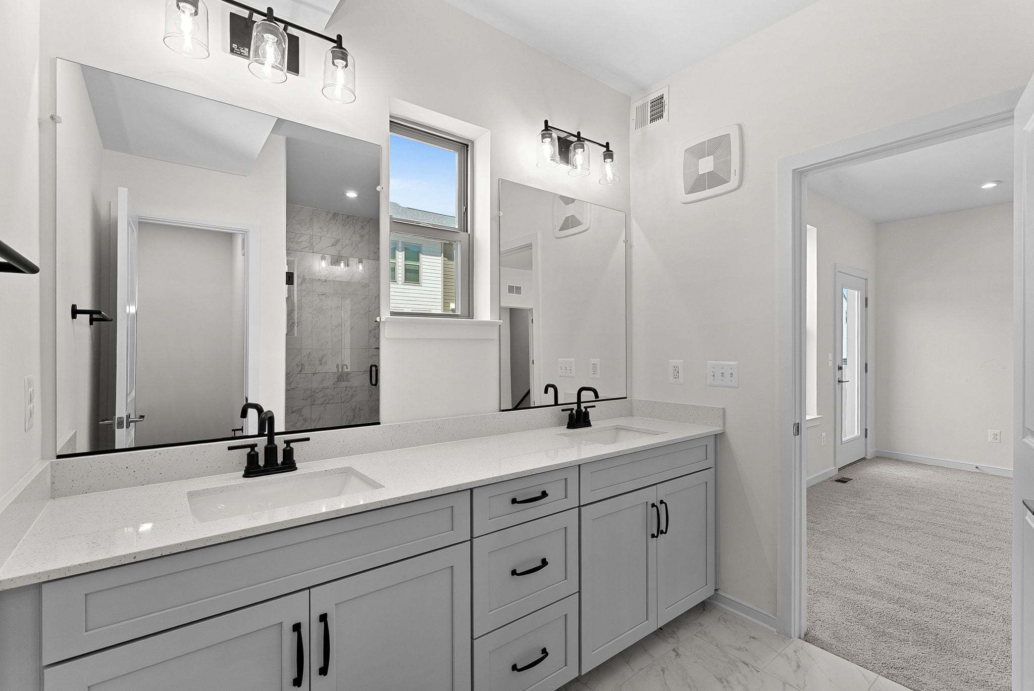 Monroe Primary Bathroom with Dual Vanities