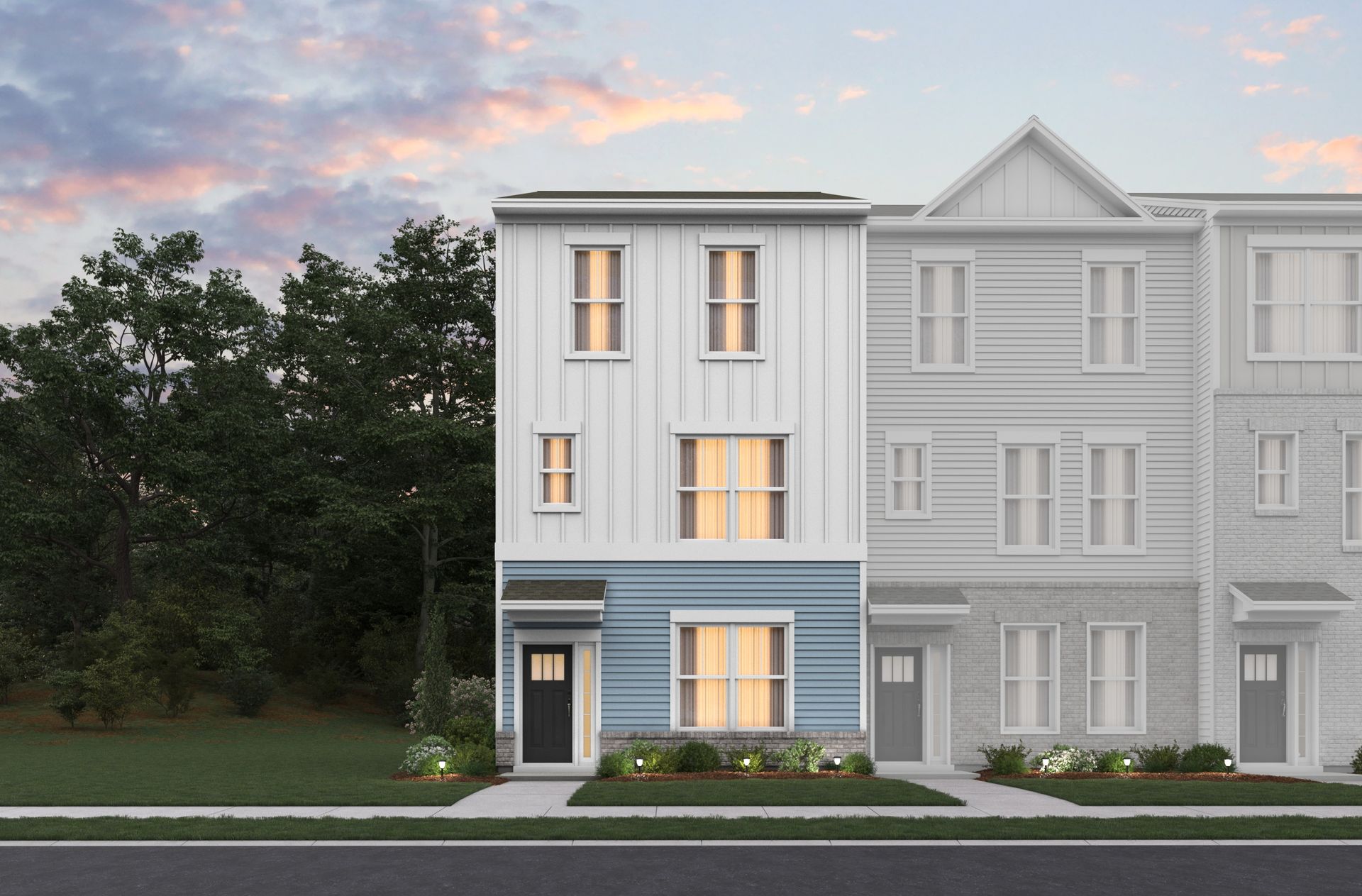 Potomac Townhome Farmhouse Elevation A