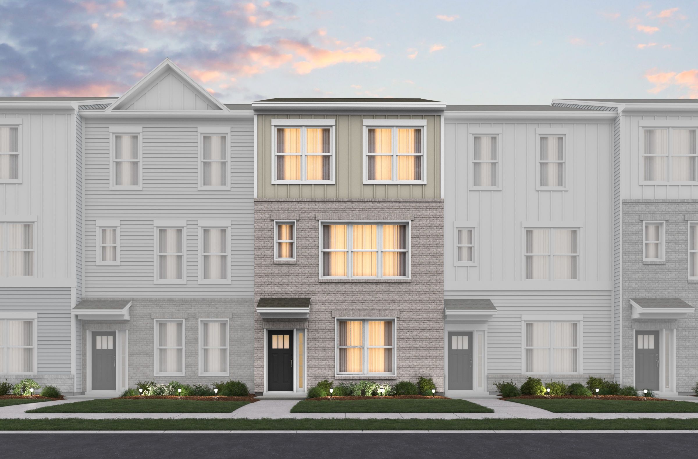 Potomac Townhome Farmhouse Elevation B