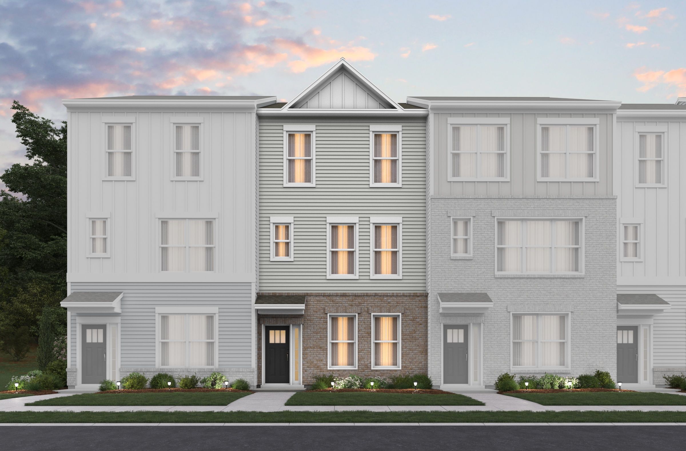 Potomac Townhome Farmhouse Elevation C